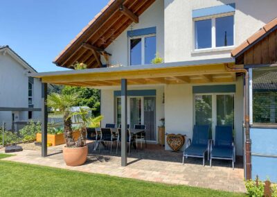 BERNA Terrassenlounge - Sitzplatzüberdachung – Terrassenüberdachung – Glasdach – Lamellenpergola – Lamellendach – Wetterschutz für Möbel – Stobag – SunParadise – Nyon – Terrado – Hawaii40 – CUBO - Schutz vor Wind, Regen und Schnee – geschützte Terrasse -