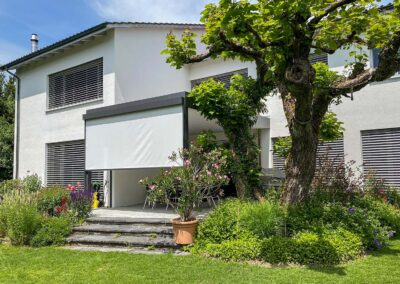 Terrassenlounge BERNA - Sitzplatzüberdachung – Terrassenüberdachung – Glasdach – Lamellenpergola – Lamellendach – Wetterschutz für Möbel – Stobag – SunParadise – Nyon – Terrado – Hawaii40 – CUBO - Schutz vor Wind, Regen und Schnee – geschützte Terrasse -